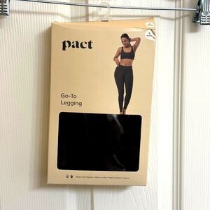 NIB Pact Organic Cotton Go-To Legging Black High-Rise Women's Size Large
